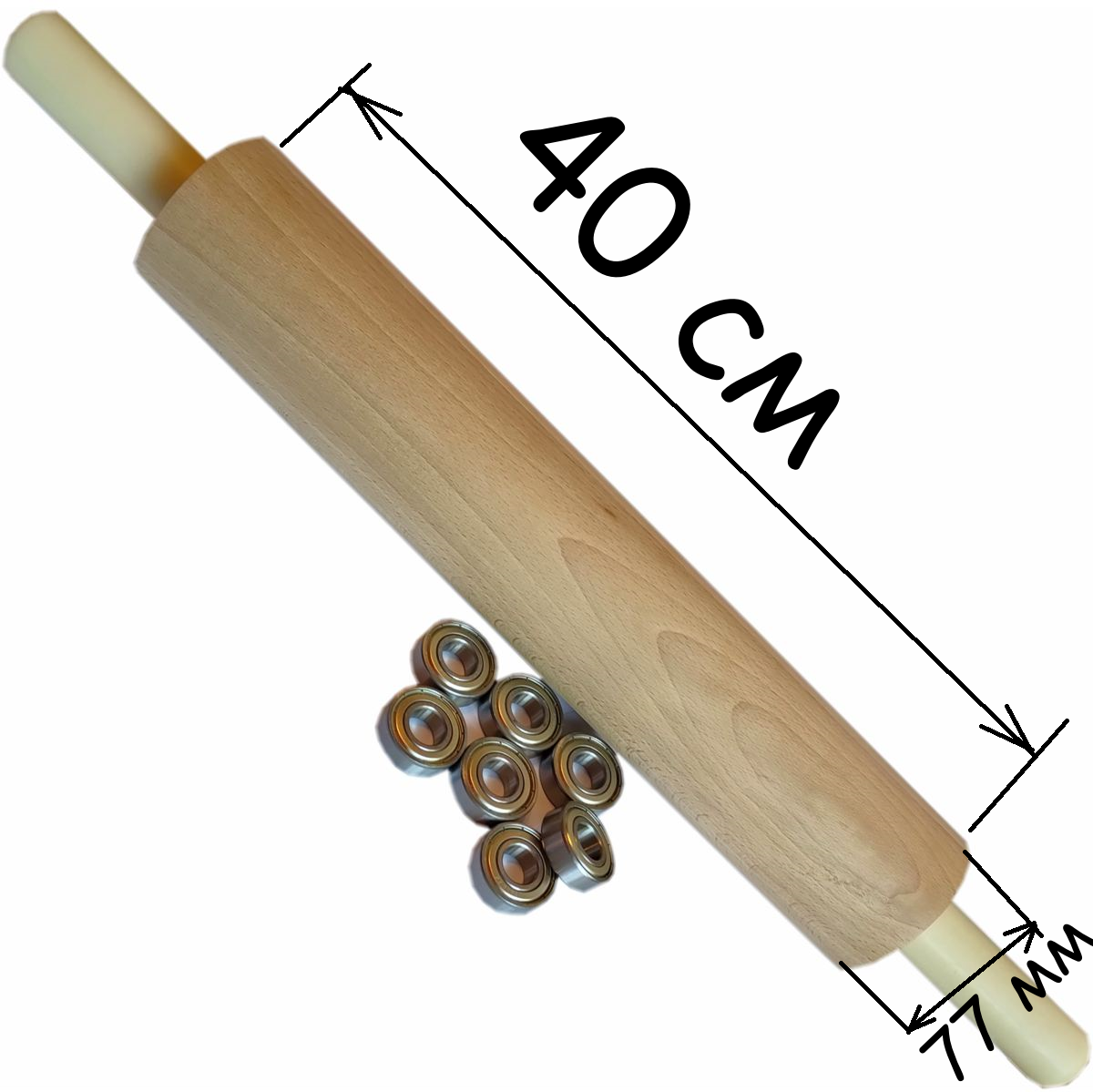 Большая деревянная скалка 40-7,7см ⋆ Где  скалку для теста